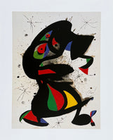 Joan Miro exhibition poster - Upright figure - museum artist - art print - surrealism - offset litho - 1998