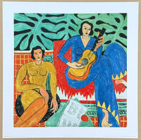 Henri Matisse exhibition poster - The music - two women - guitar - French Art - museum artist - art print - 2005