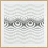 Bridget Riley exhibition poster - Amnesia, 1964 - Op Art - black white - waves - offset lithograph - museum artist - art print