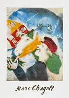 Marc Chagall exhibition poster - The rural life - country life - farm - museum artist - art print - 1993