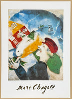 Marc Chagall exhibition poster - The rural life - country life - farm - museum artist - art print - 1993