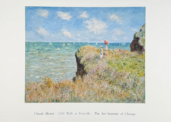 Claude Monet exhibition poster - Cliff Walk at Pourville - impressionism - romantic - museum artist - art print