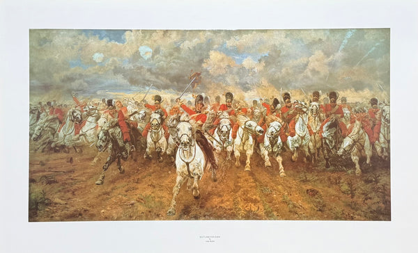 Lady Butler exhibition poster - Scotland for ever - museum - art print - Elizabeth Southerden Thompson - history - offset lithograph - 1988