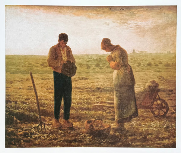 Jean Francois Millet exhibition poster - The Angelus - Barbizon - farmers - museum artist - art print - realism
