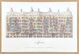 Antoni Gaudi exhibition poster - Casa Mila - La Pedera - Barcelona - famous building - historical architecture - art print - architect
