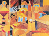 Paul Klee exhibition poster - Temple gardens - museum artist - art print - offset lithograph