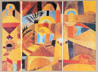 Paul Klee exhibition poster - Temple gardens - museum artist - art print - offset lithograph