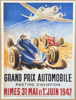 Geo Ham exhibition poster - Formula 1 - Grand prix automobile - car race - offset lithograph - high quality reproduction - art print