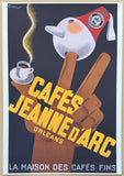 Cafes Jeanne d'Arc exhibition poster - Cappuccino - coffee - kitchen art - restaurant - bar - decorative art print