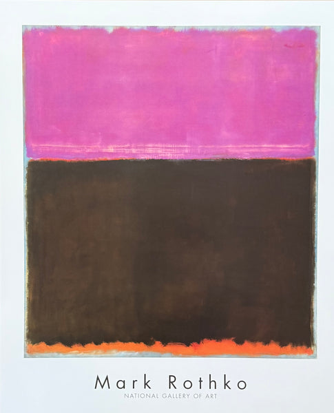 Mark Rothko exhibition poster - Untitled, 1953 - National Gallery of Art - pink - black - American museum artist - art print - 1998