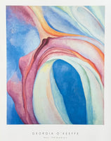 Georgia O'Keeffe exhibition poster - Music - Pink and Blue II - museum artist - art print - offset lithograph