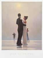 Jack Vettriano exhibition poster - Dance me to the end of love - white romantic - dancing couple - museum artist - art print