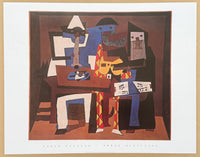 Pablo Picasso exhibition poster - Three musicians - museum artist  art print - music - cubism
