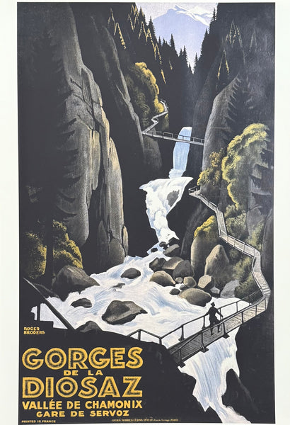 Roger Broders poster - Gorges de la Diosaz - Vallee de Chamonix - France - Tourism - decorative art print - reproduction