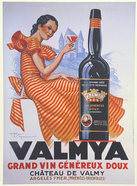 Valmya exhibition poster - Grand Vin - drinks - decorative art print - offset litho - restaurant - bar - wine - reproduction