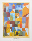 Paul Klee exhibition poster - Urban composition with yellow windows - museum artist - art print - 1992