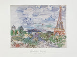 Raoul Dufy exhibition poster - La Tour Eiffel - Paris - museum artist - art print