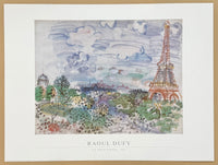 Raoul Dufy exhibition poster - La Tour Eiffel - Paris - museum artist - art print