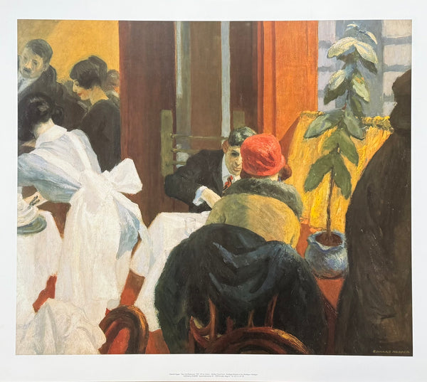 Edward Hopper exhibition poster - New York Restaurant - museum artist - art print - offset lithograph - American scene - excellent