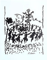 Pablo Picasso exhibition poster - Long live peace - dance - museum artist - art print - excellent