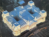 Christo exhibition poster - Wrapped Reichstag - Berlin - museum artist - art print - 1995