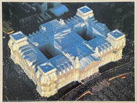 Christo exhibition poster - Wrapped Reichstag - Berlin - museum artist - art print - 1995