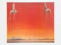 Salvador Dali exhibition poster - The elephants - museum artist - art print - surrealist - red