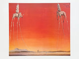 Salvador Dali exhibition poster - The elephants - museum artist - art print - surrealist - red