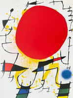 Joan Miro exhibition poster - Le soleil rouge - The red sun - museum artist - art print - surrealism - surrealism - 1999