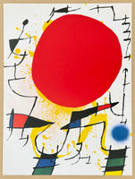 Joan Miro exhibition poster - Le soleil rouge - The red sun - museum artist - art print - surrealism - surrealism - 1999