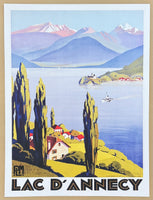 Roger Broders poster - Lac d'Annecy - Lake - France - Tourism - decorative art print