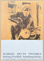 Andy Warhol exhibition poster - Marlon Brando - easy rider - pop art - museum artist - art print - portrait - Twombly - Beuys - 1996