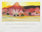 Georgia O'Keeffe exhibition poster - Hills and Mesa to the West - Santa Fe Chamber Music Festival - museum artist - art print - 1990