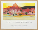 Georgia O'Keeffe exhibition poster - Hills and Mesa to the West - Santa Fe Chamber Music Festival - museum artist - art print - 1990