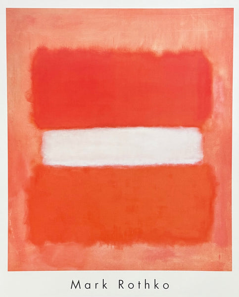 Mark Rothko exhibition poster - White center - museum artist - art print - red