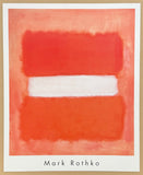 Mark Rothko exhibition poster - White center - museum artist - art print - red