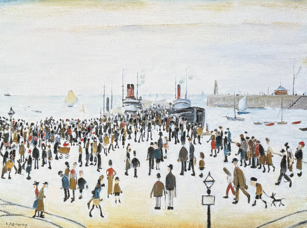 LS Lowry exhibition poster - Ferry boats - museum artist - art print