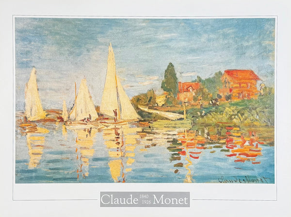 Claude Monet exhibition poster - Regatta at Argenteuil - impressionist - romantic - museum artist - art print