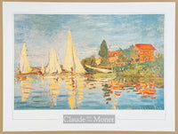 Claude Monet exhibition poster - Regatta at Argenteuil - impressionist - romantic - museum artist - art print