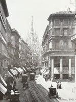 Milano 1901 exhibition poster - Milan city center - Italy - cathedral - duomo - decorative art - black white photography - art print