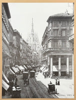 Milano 1901 exhibition poster - Milan city center - Italy - cathedral - duomo - decorative art - black white photography - art print