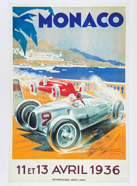 Geo Ham exhibition poster - Formula 1 - Monaco - Grand prix automobile - car race - art print - high quality reproduction