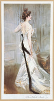 Giovanni Boldini exhibition poster - The Black Sash - female portrait - silk dress - Italian painter - museum artist - art print