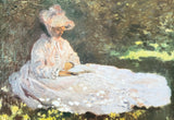 Claude Monet exhibition poster - A woman reading - impressionist - romantic - museum artist - art print