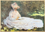 Claude Monet exhibition poster - A woman reading - impressionist - romantic - museum artist - art print