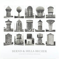 Bernd and Hilla Becher exhibition poster - Water Towers - Collection of contemporary photographs - photography - black and white - art print