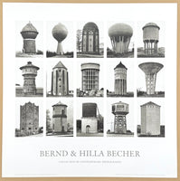 Bernd and Hilla Becher exhibition poster - Water Towers - Collection of contemporary photographs - photography - black and white - art print