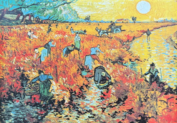 Vincent van Gogh exhibition poster - Red vineyards at Arles - France - large art print - museum artist - excellent