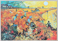 Vincent van Gogh exhibition poster - Red vineyards at Arles - France - large art print - museum artist - excellent