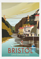 Bristol - Clifton Suspension Bridge - exhibition poster - landmark - travel - tourism - decorative art print